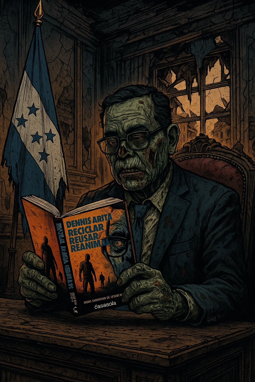 Ilustración principal de El zombi en el salón presidencial